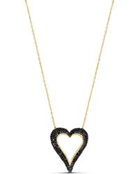 SHYMI - Pave Cutout Wide Heart Necklace - Lyst