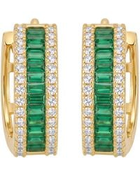 LÁTELITA London - Baguette Huggie Hoop Earrings Emerald - Lyst
