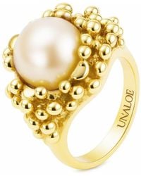 Unaloe - Vermeil Natural Pearl Statement Ring – Sterling, Handmade Italian Fine Jewelry - Lyst