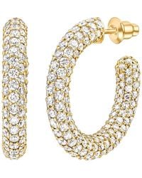 Nazzar - Pave C Hoop Earrings - Lyst