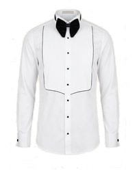 Ron Tomson - Pure Cotton Pleated Wing Tip Collar Shirt - Lyst