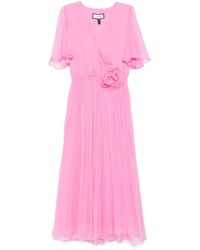Nissa - Floral-Appliqué Silk Midi Dress Baby - Lyst