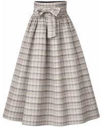 Nikka Place - Midi Pleated Cotton Skirt With High Waist And Bow - Lyst