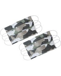 Womens Accessories Face masks Rumour London Set Of 3 Protective Cotton Cloth Mask With Integrated Filter With Camouflage Print 