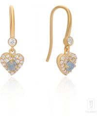 The Jewelz - Neutrals 'Celestial Sigh' Natural Aquamarine Drop Earrings - Lyst