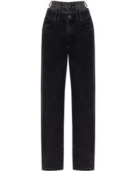Nocturne - Double Waisted Two Tone Jeans - Lyst