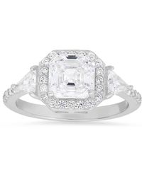 Kylie Harper - Asscher-Cut Diamond Cz Halo Ring - Lyst