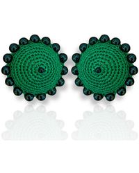 PINAR OZEVLAT - Dome Studs Emerald - Lyst