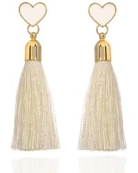C.J.M - Heart Tassel Earrings - Lyst