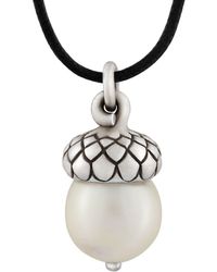 Snake Bones - Acorn Pendant With Pearl - Lyst