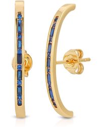 Glamrocks Jewelry - Baguette Suspension Hoop - Lyst