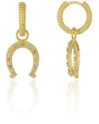 Spero London - Vermeil Hoop Sterling Horseshoe Equestrian Earrings - Lyst