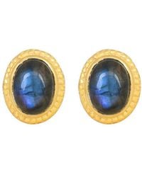 Opium Jewels - Cabochon Oval Studs - Lyst