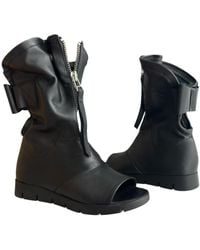 Adrenaline Fashion - Handcrafted Leather Open-Toe Ankle Boots With Zipper – Genuine Leather Designer Handmade Boots - Lyst