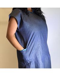 Chuks Collins - Ajah Collection – Denim A-Line Dress - Lyst
