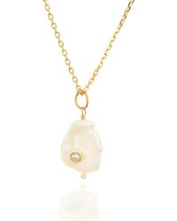 C.J.M - Real Pearl & Stone Necklace - Lyst