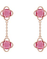 LÁTELITA London - Open Clover Double Drop Earrings Rosegold Pink Tourmaline - Lyst