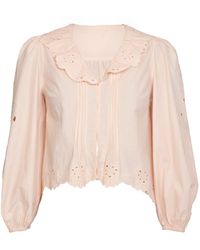 Rose & Nancy - Helen Heart Embroidery Collar Blouse - Lyst