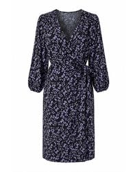 Conquista - Printed Tie-Waist Wrap Dress - Lyst