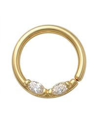 Zahav Jewelry - 10K Solid 18G Marquise Cz Nose Hoop - Lyst