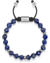 Nialaya - Sterling Faceted Beaded Bracelet With Lapis Lazuli - Lyst