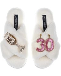 Laines London - Classic Laines Slippers With 30Th Birthday & Champagne Glass Brooches - Lyst