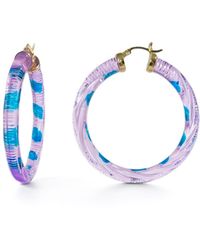 Gold & Honey - Stripe Hoop Earrings - Lyst
