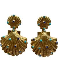 Laura Gray - Crystal Double Shell Earrings - Lyst
