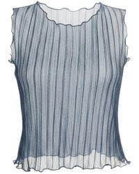 By Noa Rawitz - Urania Plissé Sleeveless Crop Top - Lyst