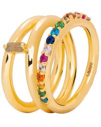 Lavani Jewels - Goldplated Multicolored Idol Ring - Lyst