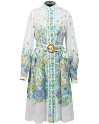 Smart and Joy - Placement Print Floral Knee Length Dress - Lyst