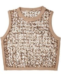 Saachi - Deco Sequin Tank Blush Top - Lyst