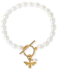 Pearls of the Orient Online - Vita Cultured Freshwater Pearl Bracelet With Bumble Bee - Lyst