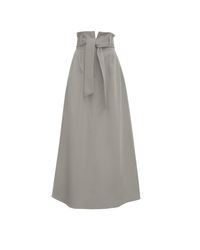 Julia Allert - Wool-blend High Waist A-line Long Skirt With Belt - Lyst