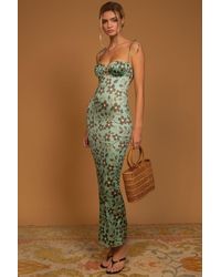Montce - Aquamarine Petal Long Slip Dress - Lyst