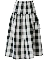 Zenzee - Black & White Plaid Linen Cargo Skirt - Lyst