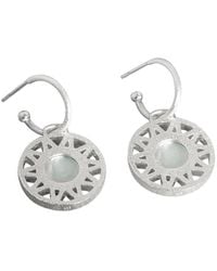 Claire Hill Designs - Geometric Mother Of Pearl Hoop Earrings - Lyst
