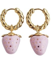 POPORCELAIN - Mini Porcelain Strawberry Hoop Earrings - Lyst