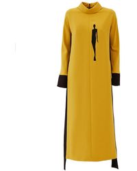 Julia Allert - Designer Long Dress With Embroidery Mustard - Lyst