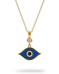 Ebru Jewelry - Celestial Protection Deep Evil Eye Necklace - Lyst