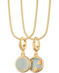 Lily Charmed - Plated Agate Healing Stone Necklace With Round Snake Chain - Lyst