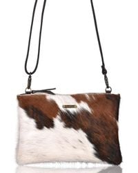 Owen Barry - Cowhide Crossbody Clutch Tricolour Natural - Lyst