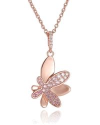 Classicharms - Gradient Pavé Diamond Butterfly Pendant Necklace - Lyst