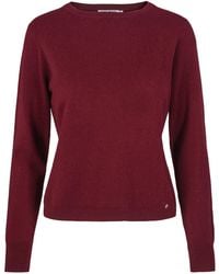 tirillm - Sasha Basic Cashmere Pullover With Round Neck, Deep Burgundy - Lyst