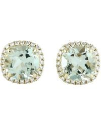 Artisan - 14K Amethyst & Diamond Halo Stud Earrings - Lyst