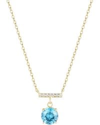 KAMARIA - Birthstone Solitaire & Crystal Bar Necklace - Lyst