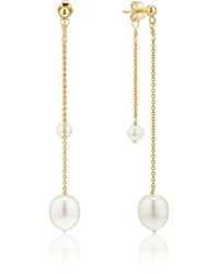Lily & Roo - Layered Large And Small Pearl Earrings - Lyst