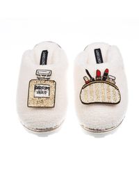 Laines London - Neutrals Teddy Closed Toe Slippers With Beauty Bag & Perfume Brooches - Lyst