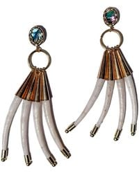 Babaloo - Dentalium Shell Fringe Earrings - Lyst