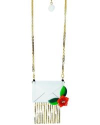 Gissa Bicalho - Handmade Acrylic Necklace Envelope And Flower U - Lyst